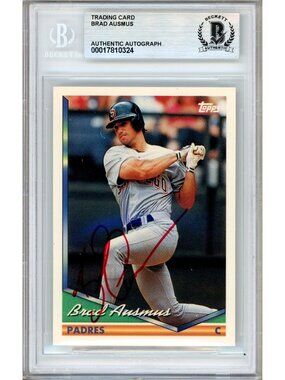Brad Ausmus Signed 1994 Topps #127 San Diego Padres Beckett BAS Slabbed Auto